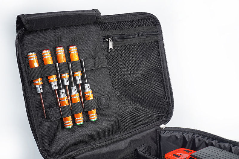 Mini-Z 4×4 / Micro-B Bag, Multifunction Tool, Charger & Mini Car Bag (Taller Ver)