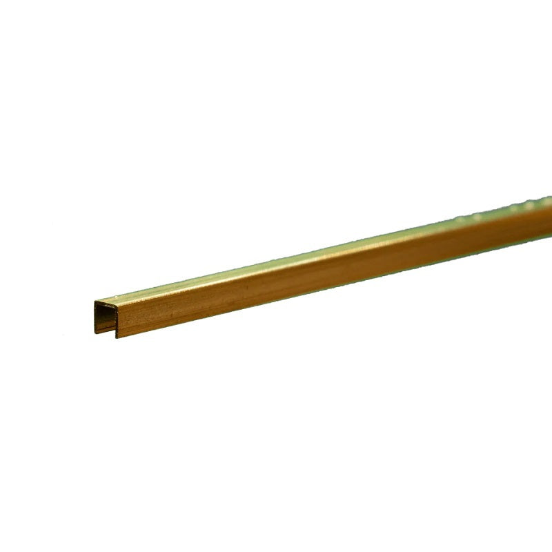 K&S Brass Channel: 0.014" Wall - 1/8" X 1/8" Leg Lengths - 12" Long (1 Piece)