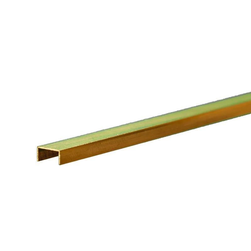 K&S Brass Channel: 0.014" Wall - 1/4" X 1/8" Leg Lengths - 12" Long (1 Piece)