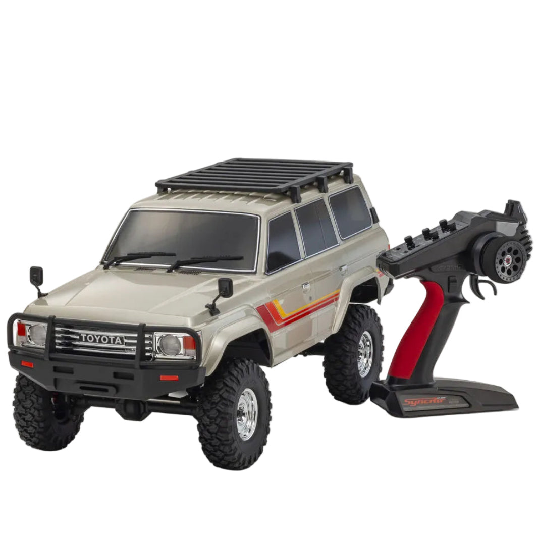 Model of a Land Rover Defender with a remote control on a white background