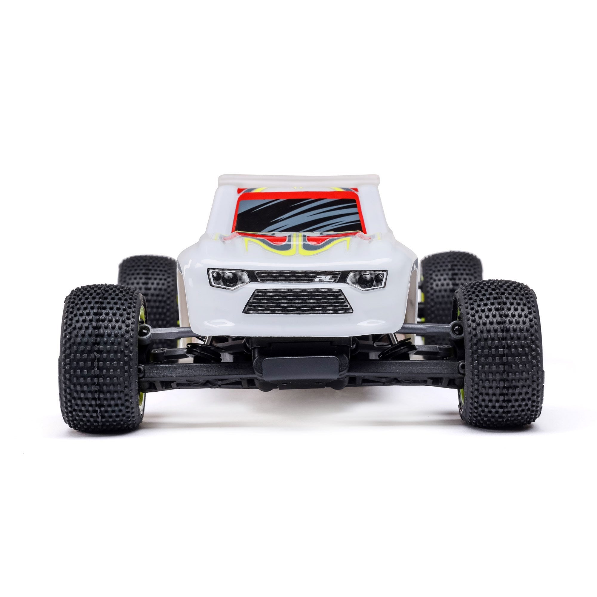White off-road vehicle model with black tires on a white background
