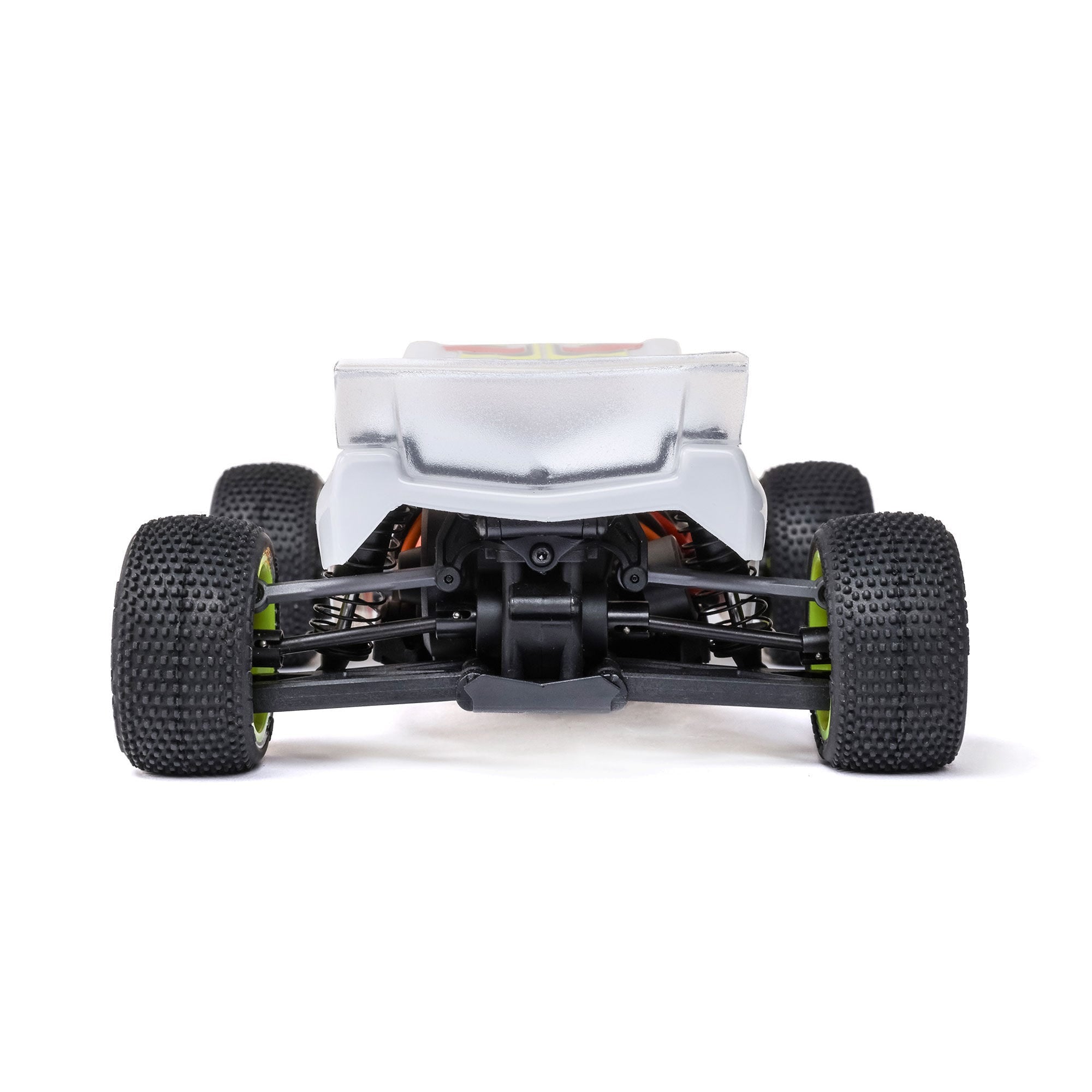 Back view of a remote control car on a white background