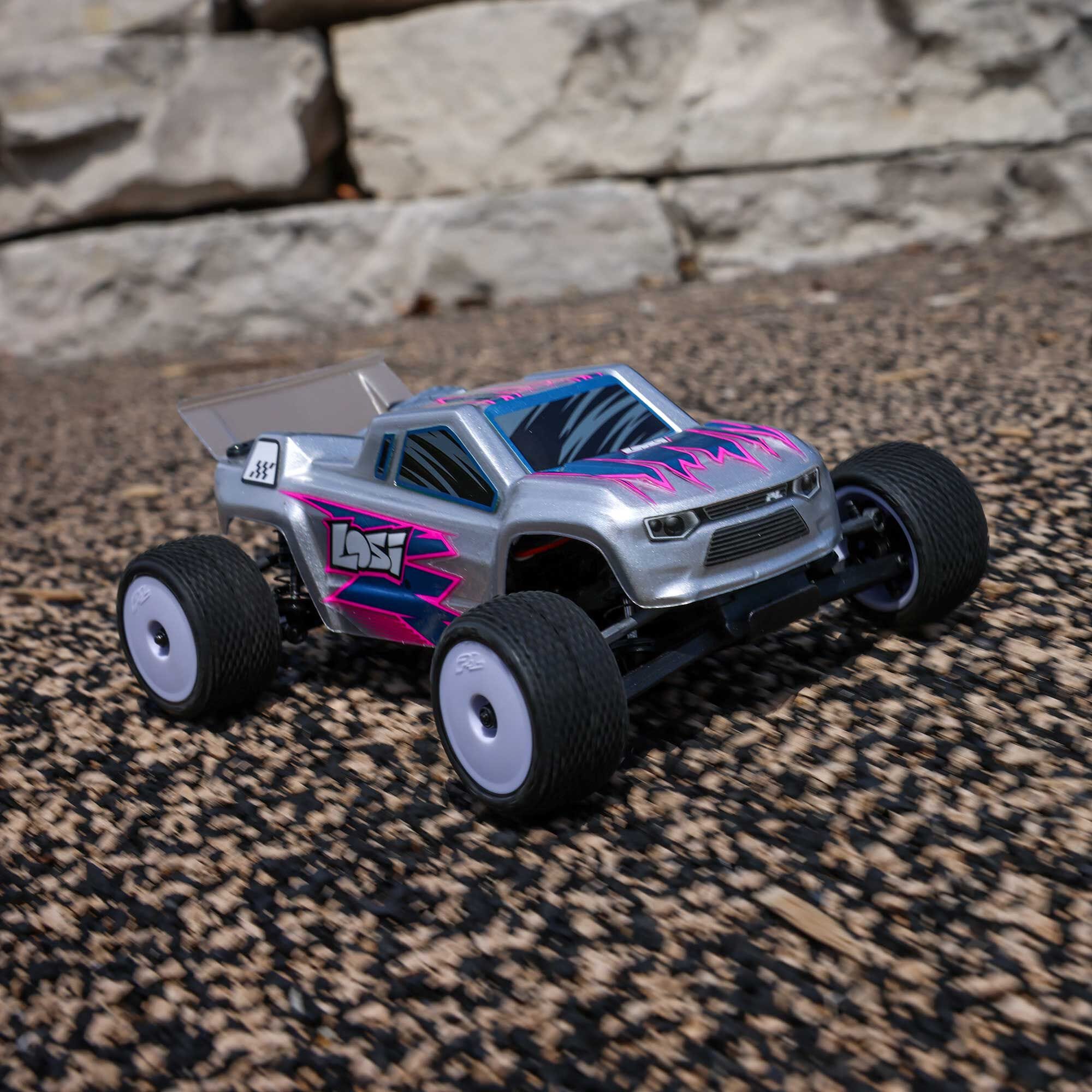 Losi Micro-T 1/28 2WD RC Stadium Truck, RTR, Silver