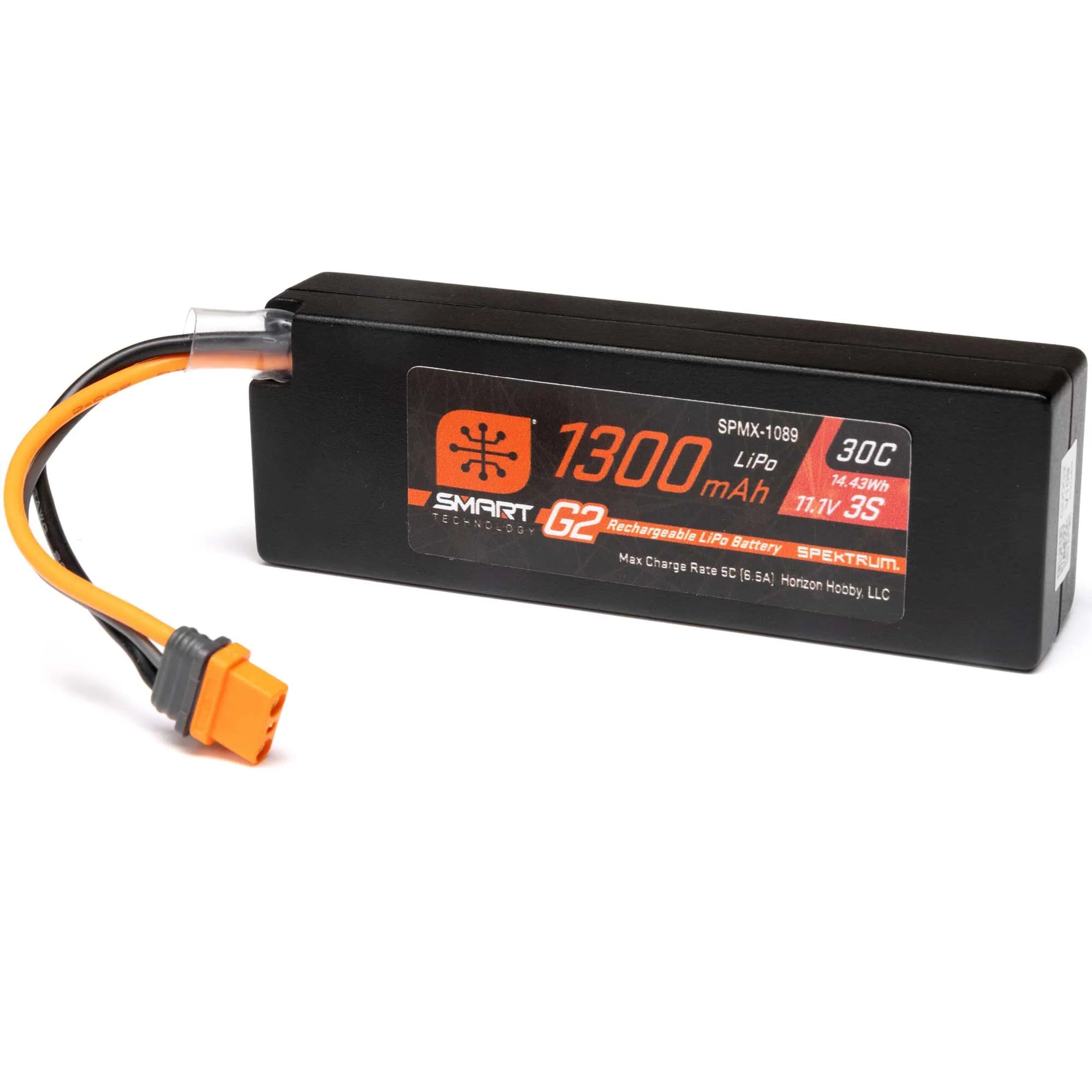 Spektrum 1300mAh 3S 11.1v 30C Smart G2 LiPo Battery with IC2 Connector, Grom BLX