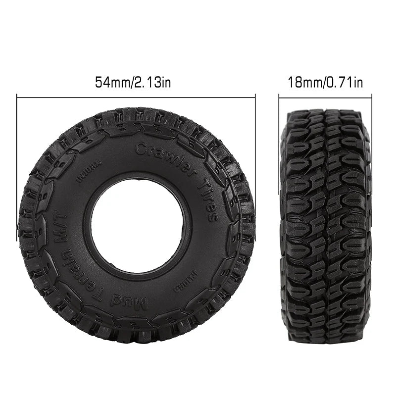 INJORA 1.0" 54*18mm Mud Terrain Tires (T1002) (4)