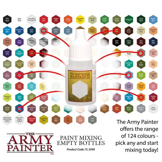 Army Painter Paint Mixing Empty Bottles – 6 x 12ml (TAPTL5040)