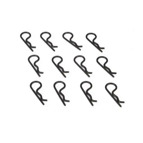 Team Corally 45° Bent Body Clips - Small Black (10 Pack)
