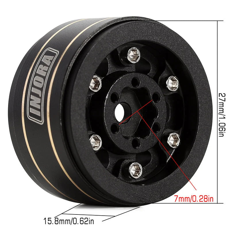 INJORA 1.0" 47g/pcs Brass -3.15mm Offset Wheels for Micro Crawlers (W1005)