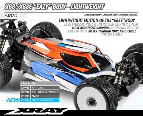 XRAY XB8 / XB8E "EAZY" BODY - XY359713