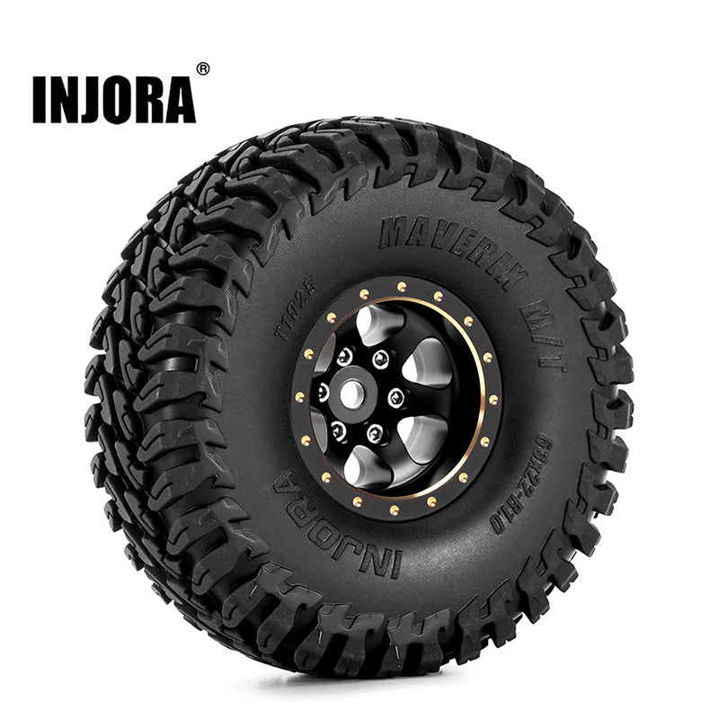 INJORA 1.0" 63*22mm -4.7mm Offset Brass Wheels Set for Micro Crawlers (4)