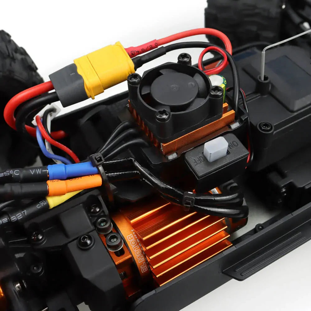ZD Racing MT-16 1/16 4WD Brushless Monster Truck close up of electronics