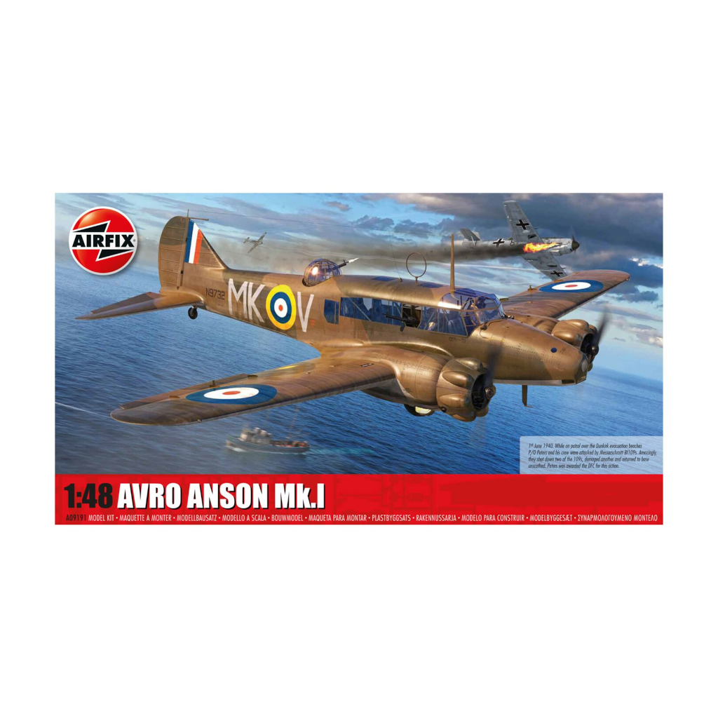 Airfix – Kit Maquette Avro Anson Mk.I En Plastique – Avion Historique De La Seconde Guerre Mondiale – Échelle 1:72 – Niveau Compétence 2 – À Partir De 8 Ans