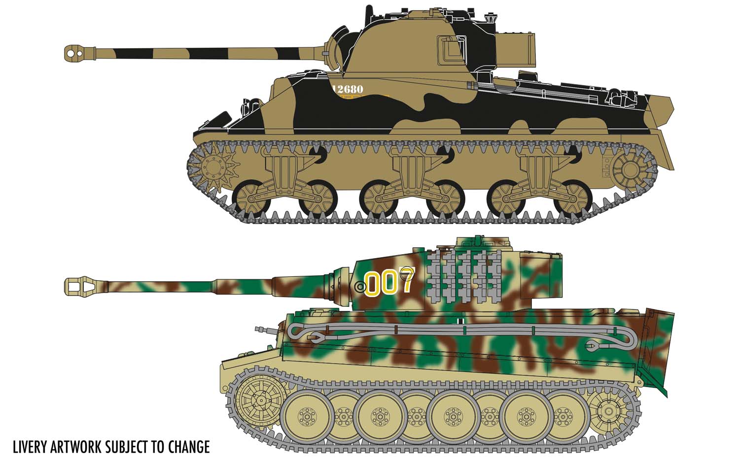 Airfix A50186 1/72 Scale Classic Conflict Tiger 1 vs Sherman Firefly - Techtonic Hobbies - Airfix