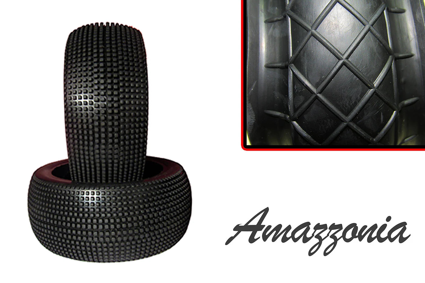 HotRace AMAZZONIA 1:8 Buggy Racing Tires - Soft Compound (Pair)