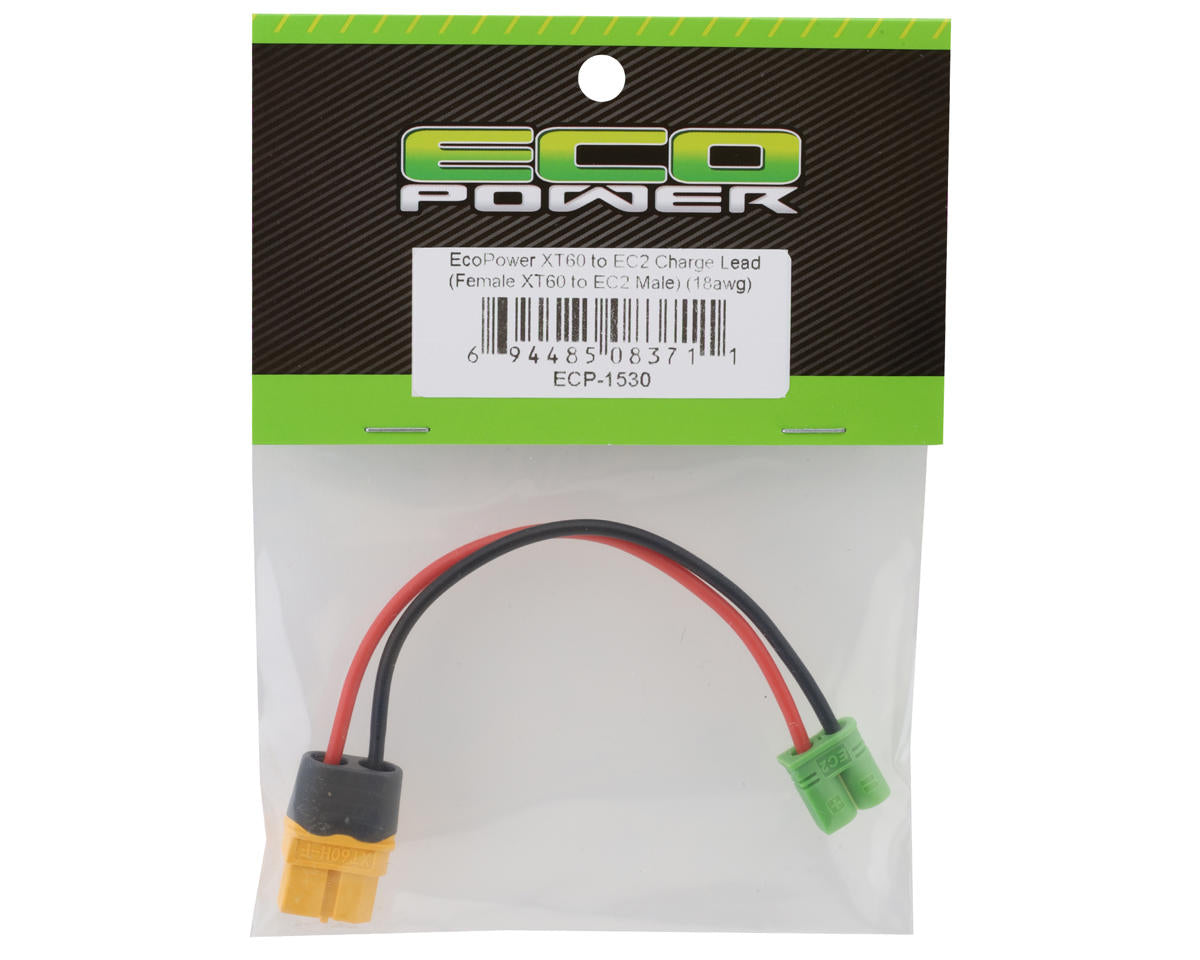 EcoPower XT60 to EC2 Charge Lead (Female XT60 to EC2 Male) (14awg)