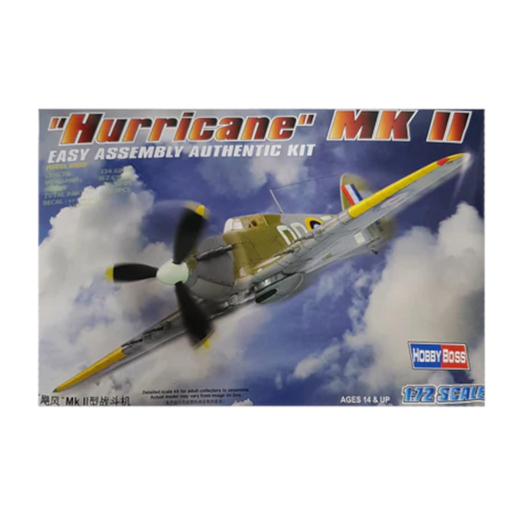 Hobby Boss 80215 1/72 Scale Hawker Hurricane Mk.2 (Easy Build Kit) - Techtonic Hobbies - Hobby Boss
