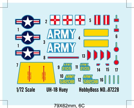 Hobby Boss 87228 1/72 Scale UH-1B Huey/Iroquois - Techtonic Hobbies - Hobby Boss