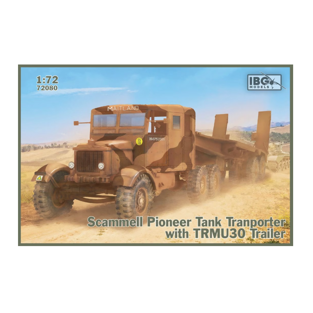 IBG 72080 1/72 Scale Scammell Pioneer Tank transporter with TRCU 30 Trailer Plastic Model Kit - Techtonic Hobbies - IBG