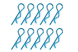 Team Corally 45° Bent Body Clips - Small Blue (10 Pack)
