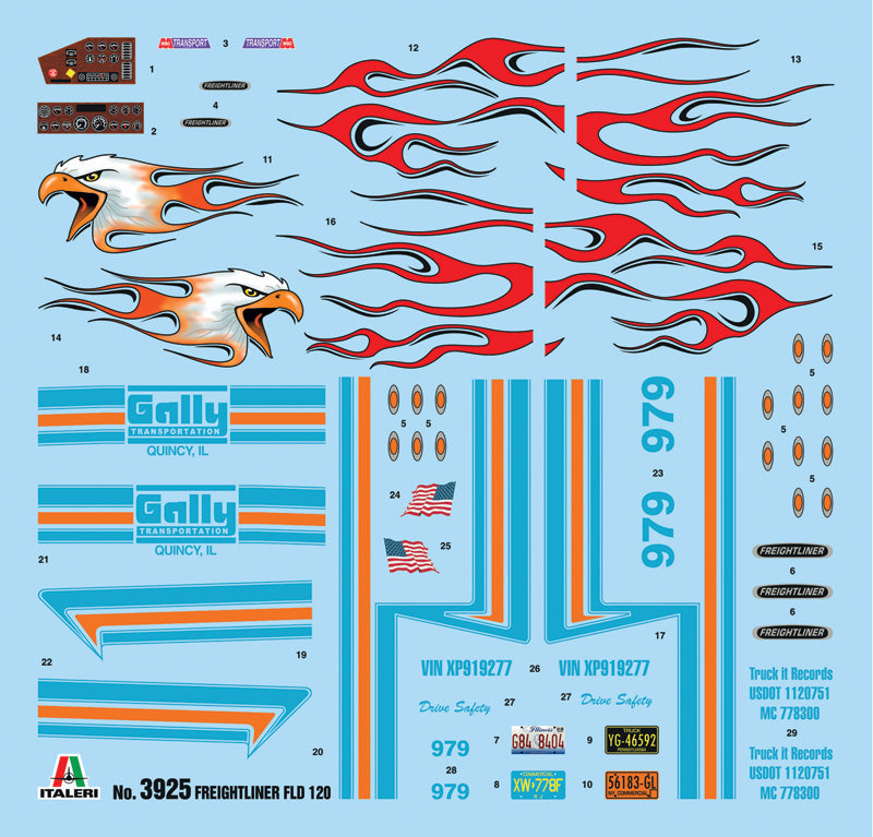 Italeri 003925 1/24 Scale Freightliner Fld 120 Special - Techtonic Hobbies - Italeri