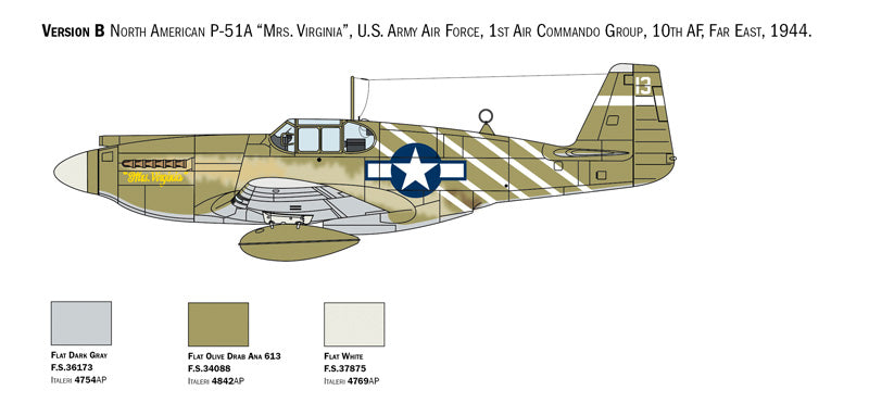 Italeri 01423 1/72 Scale North American P-51A Mustang - Techtonic Hobbies - Italeri