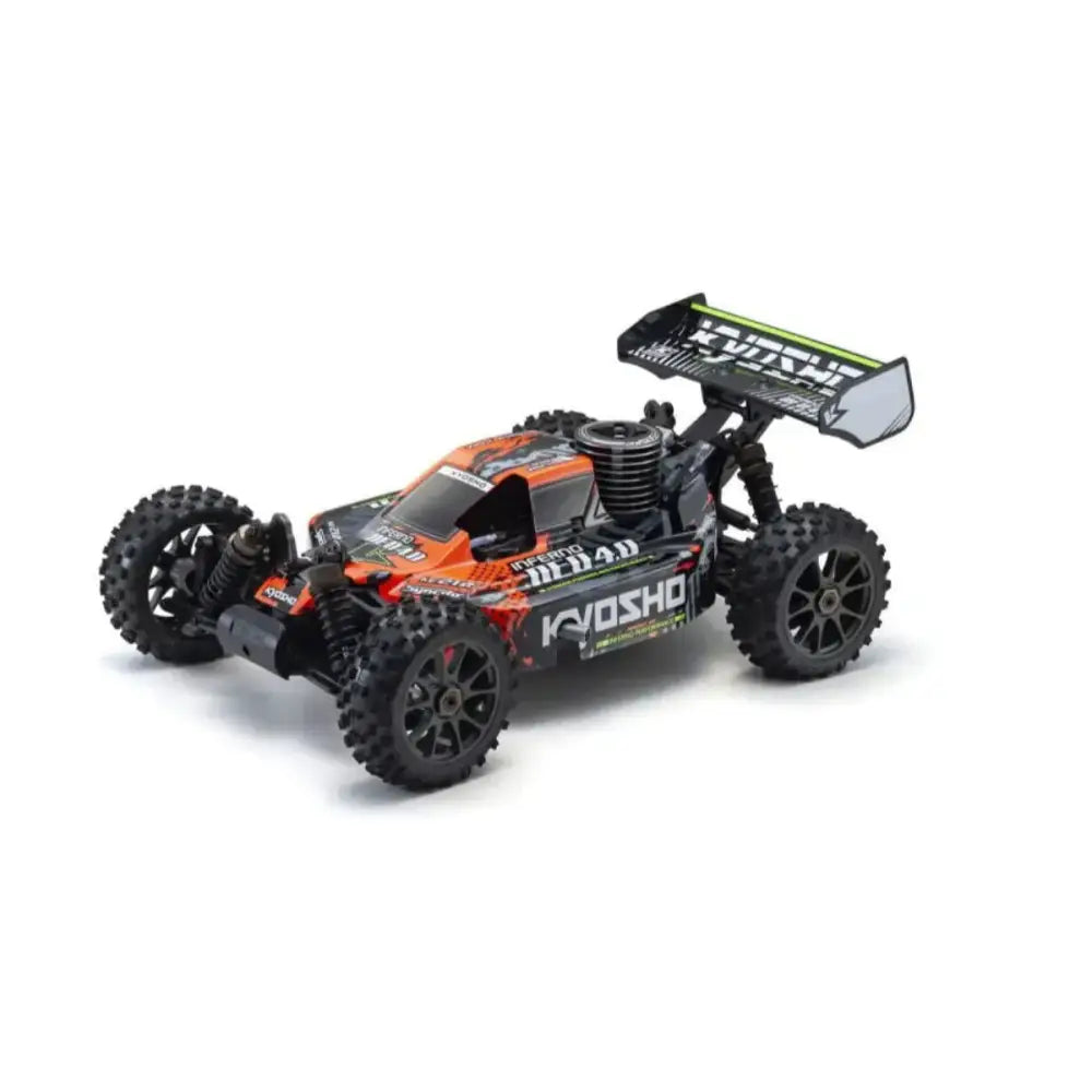 Model of a remote control car with visible branding on a white background