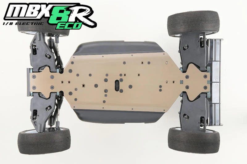1/8 electric Mugen MBX8R-ECO RC car with 'mbx&r eco' branding on a white background