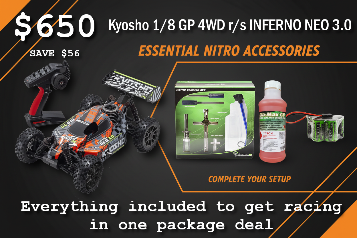 Kyosho 1/8 GP 4WD r/s INFERNO NEO 3.0 RED T5 RTR Package Deal