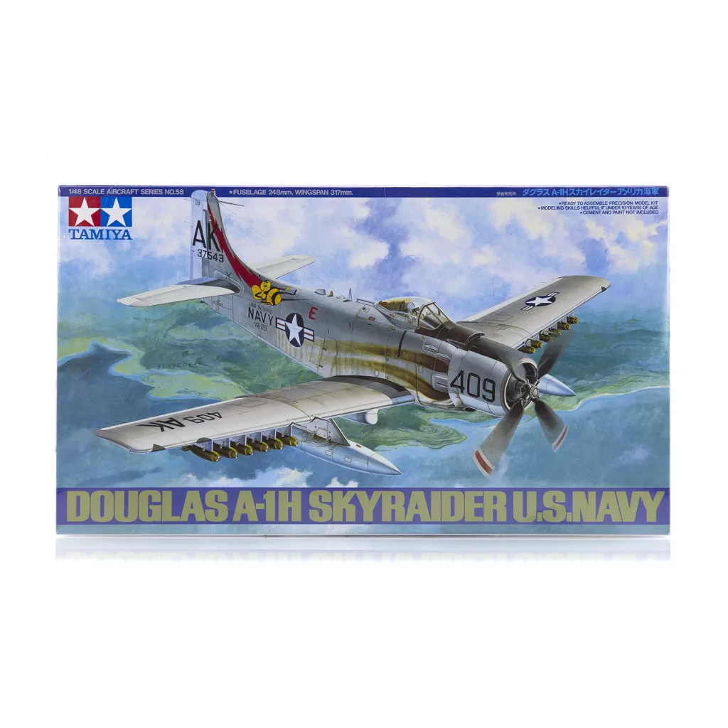 Tamiya 61058 1/48 Scale Douglas A-1H Skyraider U.S.Navy - Techtonic Hobbies - Tamiya