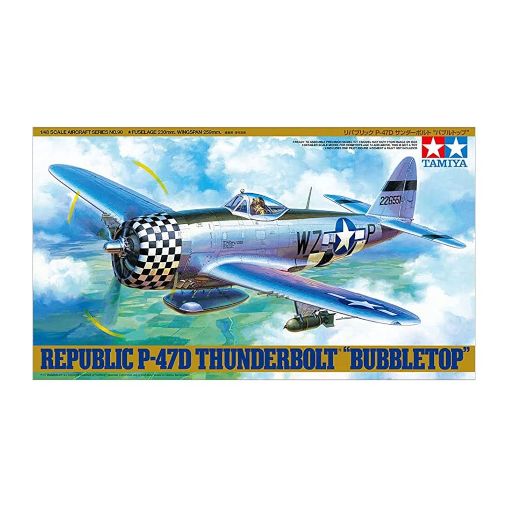 Tamiya 61090 1/48 Scale Republic P-47D Thunderbolt 'Bubbletop' - Techtonic Hobbies - Tamiya