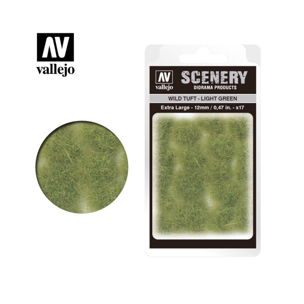 Vallejo Scenery 12mm Light Green Wild Tuft 17Pcs - Techtonic Hobbies - Vallejo