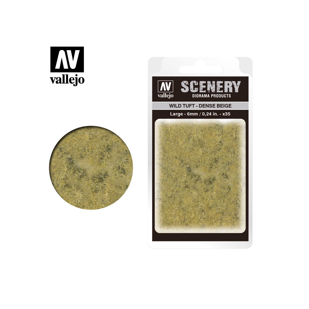 Vallejo Scenery 6mm Dense Beige Wild Tuft 35Pcs - Techtonic Hobbies - Vallejo