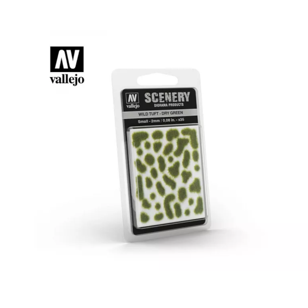 Vallejo Scenery 2mm Dry Green Wild Tuft 35Pcs - Techtonic Hobbies - Vallejo