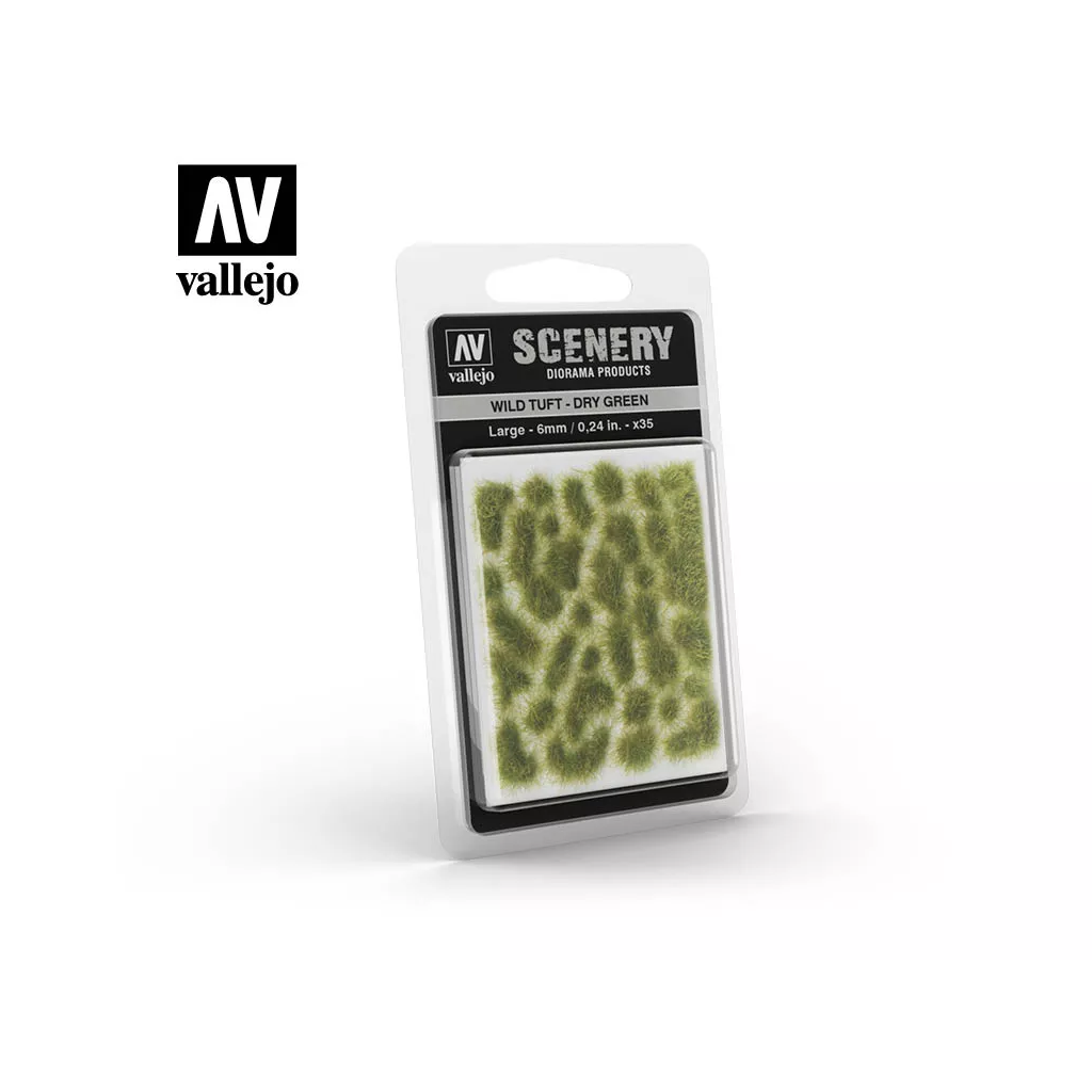 Vallejo Scenery 6mm Dry Green Wild Tuft 35Pcs - Techtonic Hobbies - Vallejo