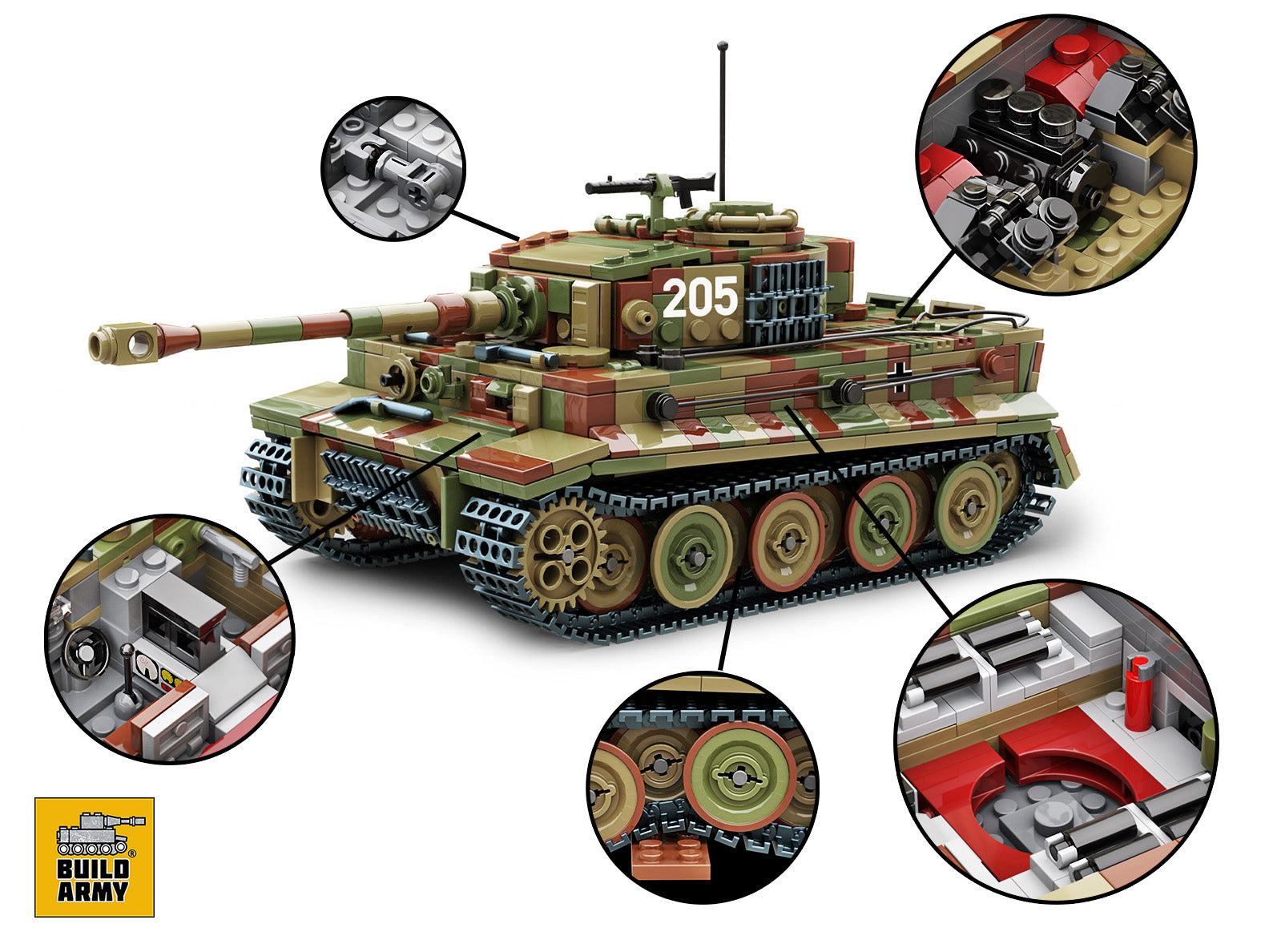 Build Army Tiger 1 Ausf.E Late Version in Camouflage
