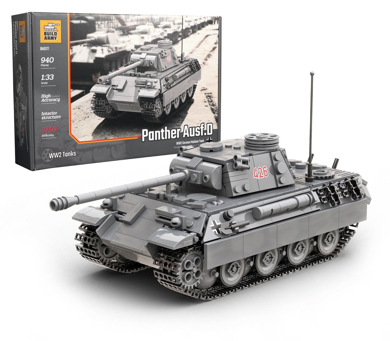 Build Army WW2 German Panther Ausf.D tank
