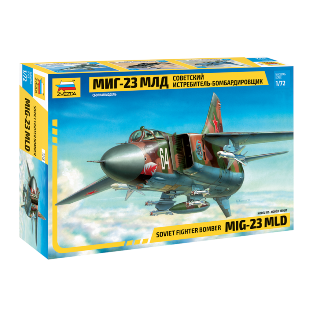 Zvezda 7218 1/72 Scale Soviet Fighter Bomber Mig-23 MLD - Techtonic Hobbies - Zvezda