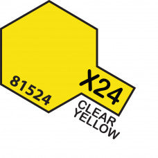 Tamiya-Tamiya Acrylic Mini X-24 CLEAR YELLOW-rc-cars-scale-models-sunshine-coast