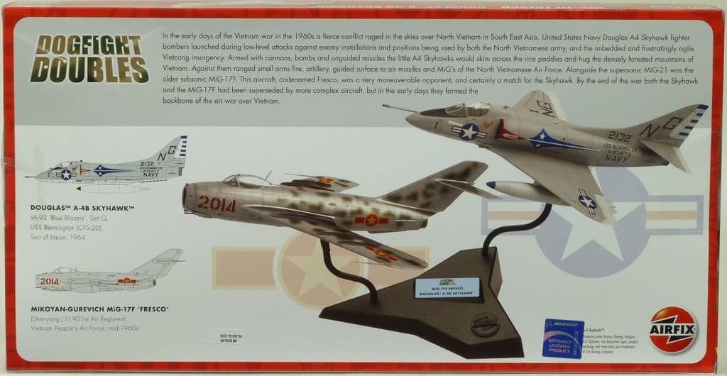 Airfix Mig-17F Fresco Douglas A-4B Skyhawk Dogfight Doubles Gift Set 1:72 A50185 - Techtonic Hobbies - Airfix