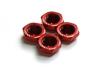 Tornado RC-Tornado Rc Serrated Cap Nut M12*1.0 Red (4Pcs)-Alumina Material -rc-cars-scale-models-sunshine-coast