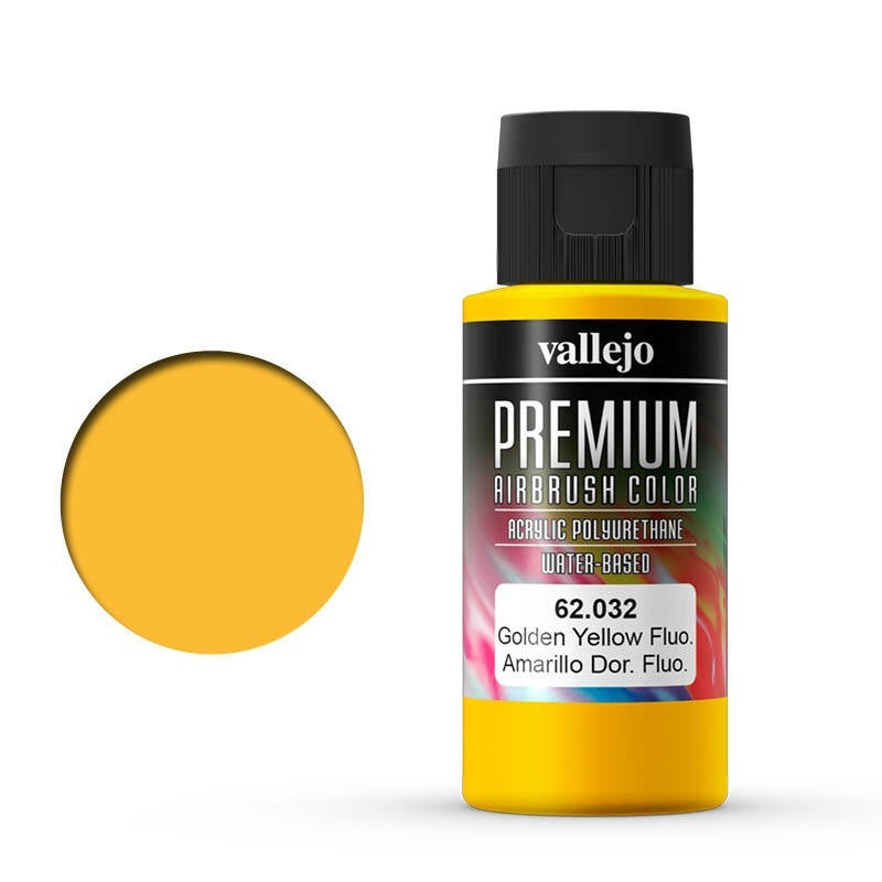Vallejo-Vallejo premium acrylic airbrush colour Golden Yellow Fluo -rc-cars-scale-models-sunshine-coast