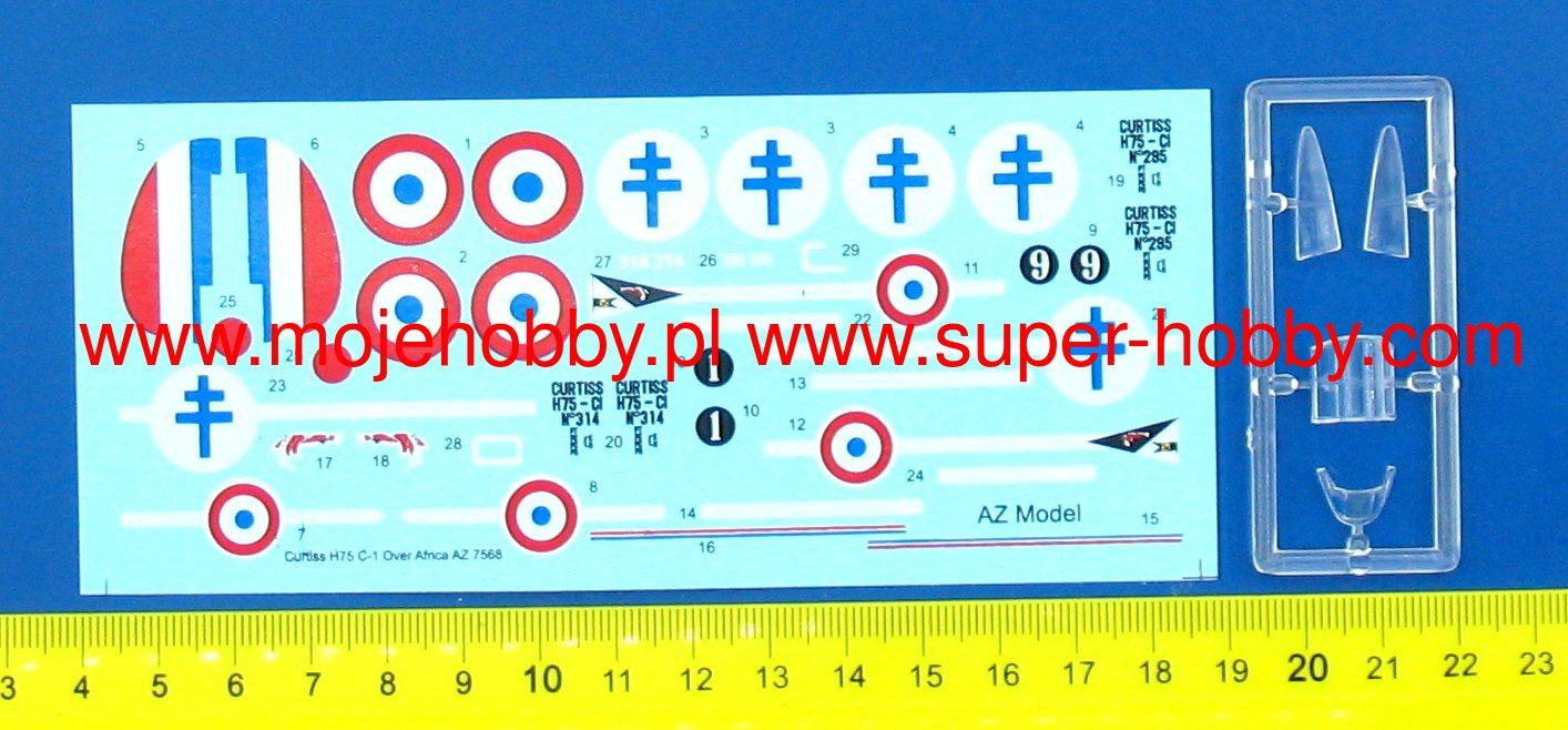 AZ-Model 7575 1/72 Scale Curtiss Hawk H-75C1 French Service 'Over Africa' Plastic Model Kit (Scale Model) - Techtonic Hobbies - AZ Models