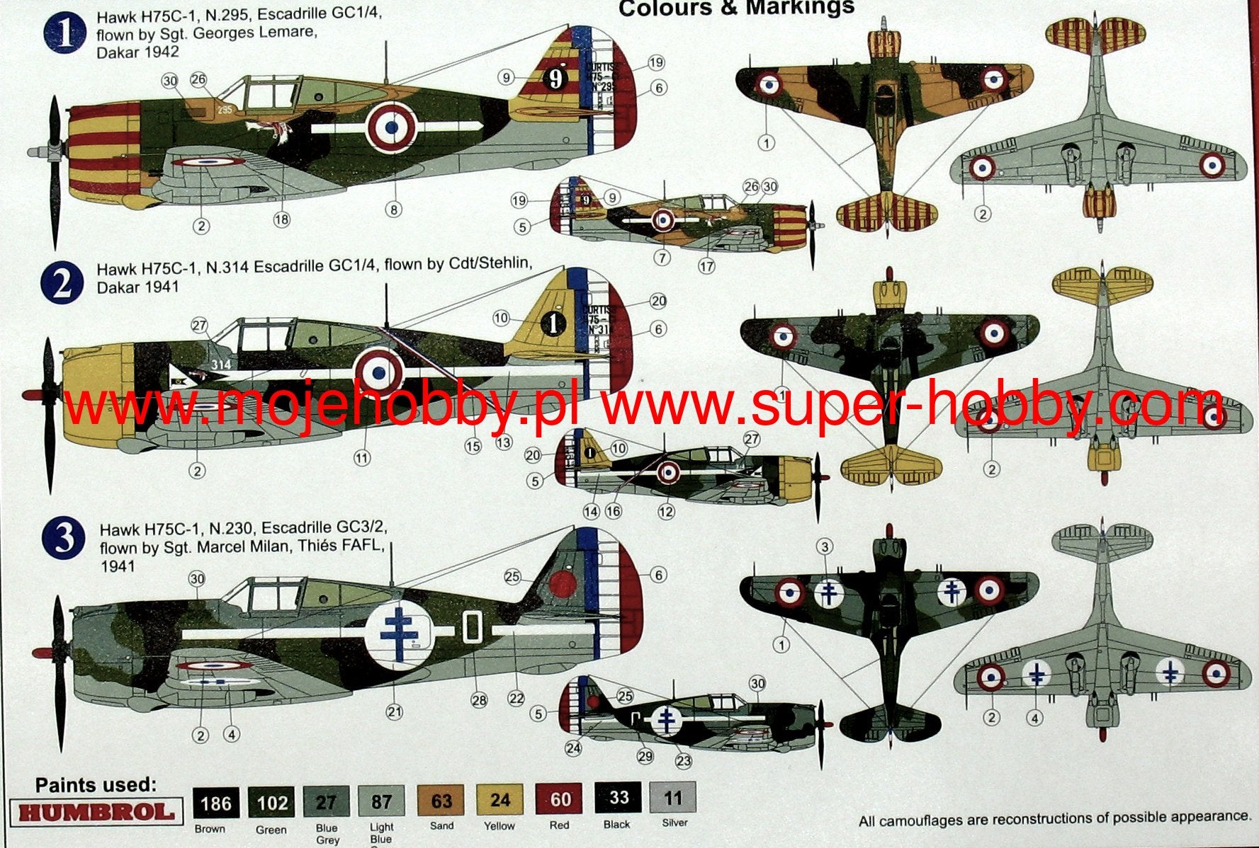 AZ-Model 7575 1/72 Scale Curtiss Hawk H-75C1 French Service 'Over Africa' Plastic Model Kit (Scale Model) - Techtonic Hobbies - AZ Models