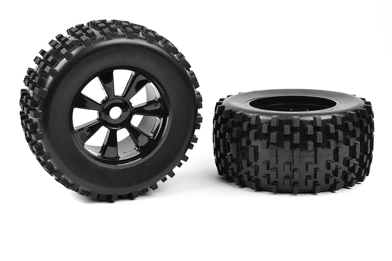 Team Corally-Team Corally - Off-Road 1/8 Monster Truck Tires - Gripper - Glued on Black Rims - 1 pair -rc-cars-scale-models-sunshine-coast
