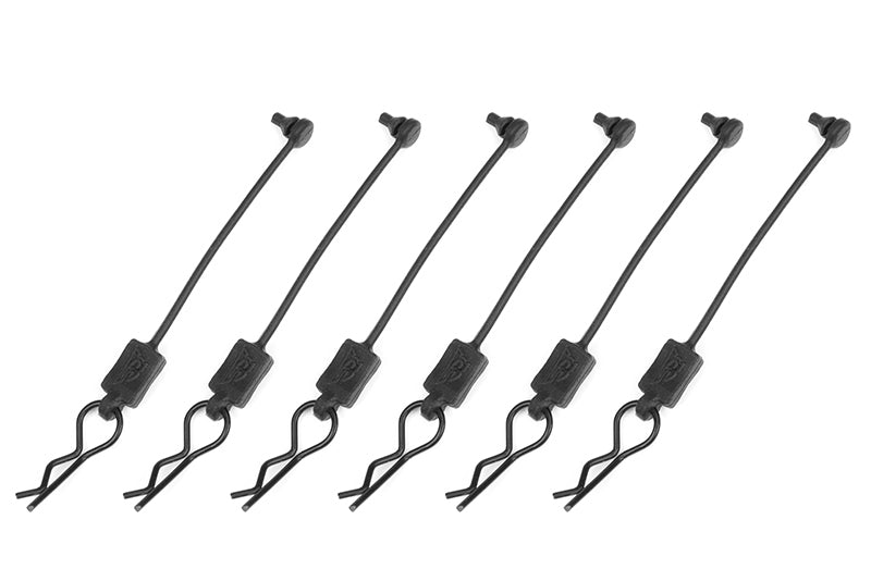 Team Corally-Team Corally - Body Clip Retainer w/ Body clip - Black - 6 pcs -rc-cars-scale-models-sunshine-coast