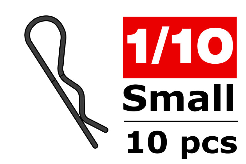 Team Corally-Team Corally - Body Clips - 45?? Bent - Small - Black - 10 pcs -rc-cars-scale-models-sunshine-coast