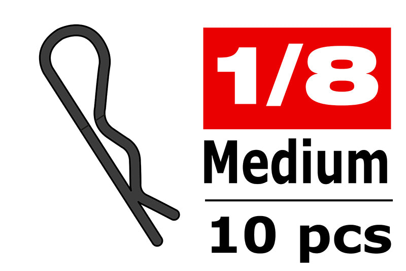 Team Corally-Team Corally - Body Clips - 45?? Bent - Medium - Black - 10 pcs -rc-cars-scale-models-sunshine-coast
