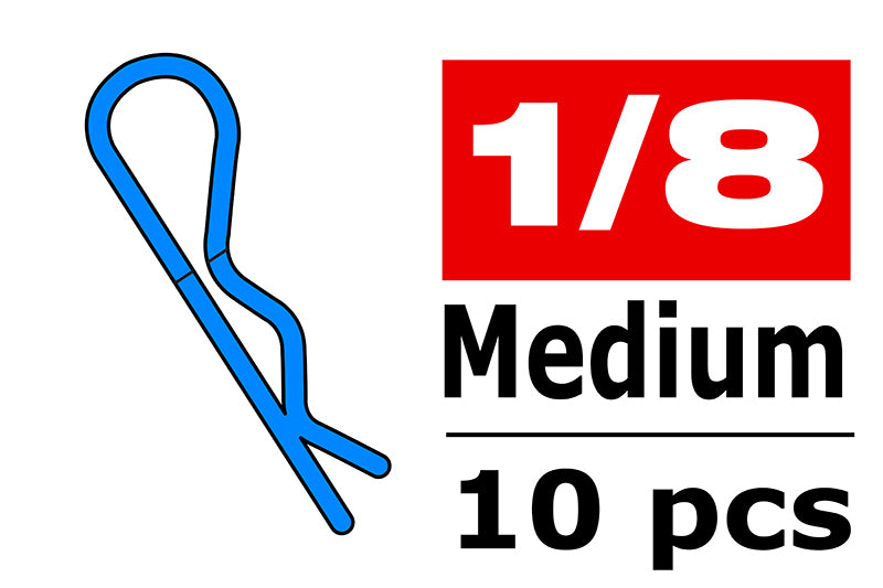 Team Corally-Team Corally - Body Clips - 45?? Bent - Medium - Blue - 10 pcs -rc-cars-scale-models-sunshine-coast