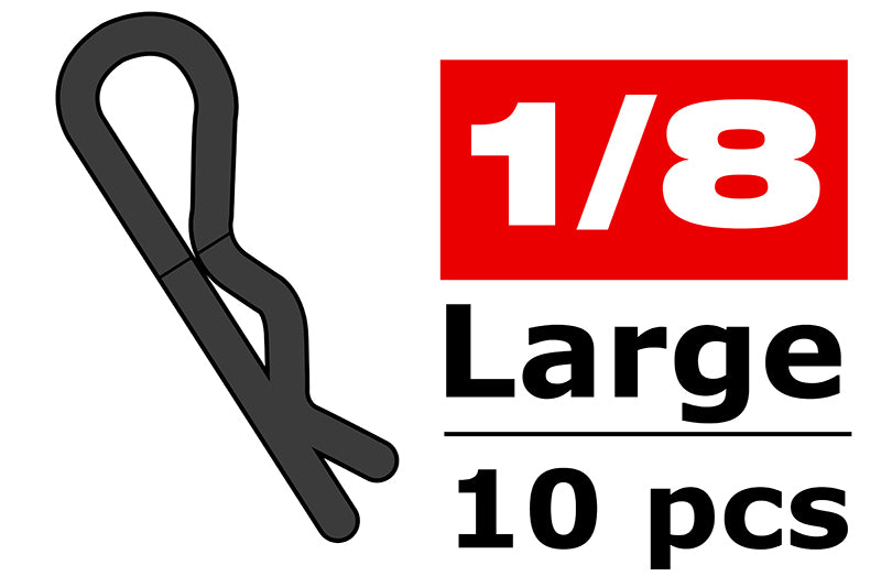 Team Corally-Team Corally - Body Clips - 45?? Bent - Large - Black - 10 pcs -rc-cars-scale-models-sunshine-coast