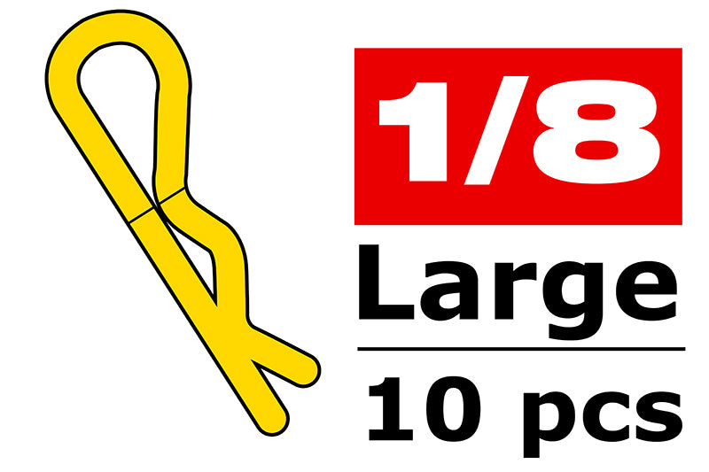 Team Corally-Team Corally - Body Clips - 45?? Bent - Large - Gold - 10 pcs -rc-cars-scale-models-sunshine-coast